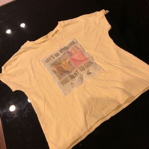 【Cammy×amie】黄色　半袖　リボンが可愛いTシャツ カットソー　130