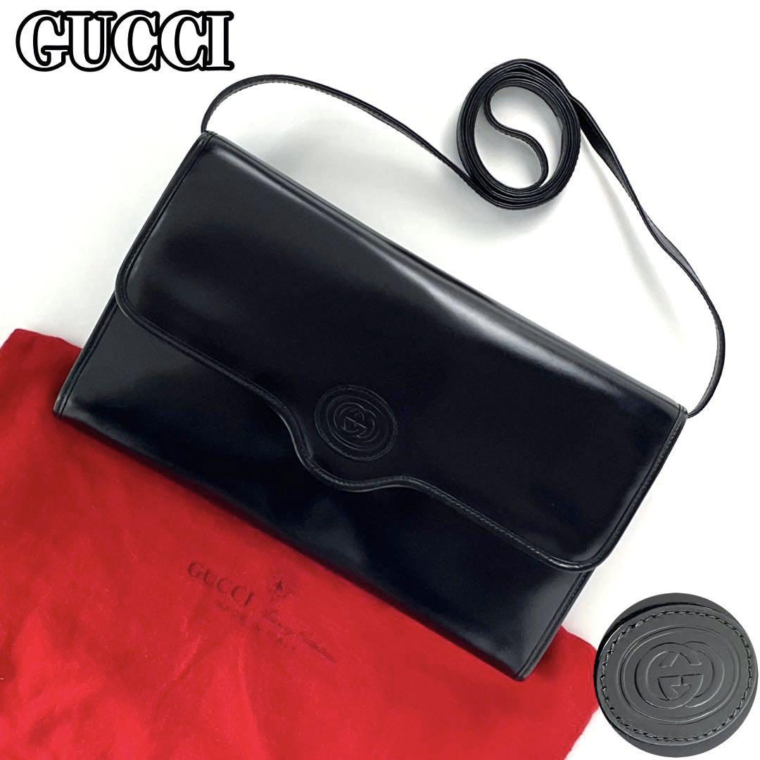 GUCCI オールドグッチ ショルダーバッグ PVC × レザー GG柄 シェリー