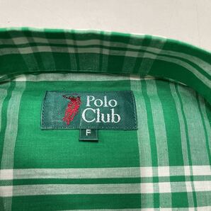POLO CLUB フリーサイズ チェックシャツ 未使用 ポロクラブ 半袖 メンズ オーバーサイズ ルーズシルエット ビッグシルエット 緑 グリーンの画像3