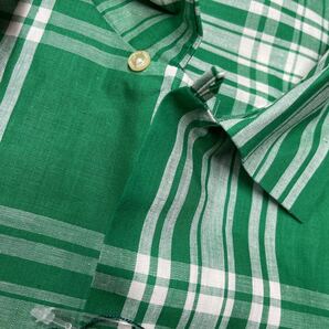 POLO CLUB フリーサイズ チェックシャツ 未使用 ポロクラブ 半袖 メンズ オーバーサイズ ルーズシルエット ビッグシルエット 緑 グリーンの画像4