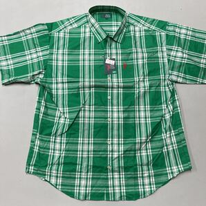 POLO CLUB フリーサイズ チェックシャツ 未使用 ポロクラブ 半袖 メンズ オーバーサイズ ルーズシルエット ビッグシルエット 緑 グリーンの画像1