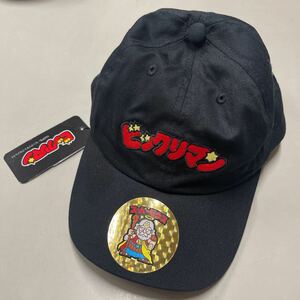 ビックリマン スーパーゼウス キャップ 帽子 未使用 黒 ブラック CAP 綿100 フリーサイズ 刺繍