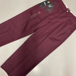 LEVI'S STA-PREST CROPPED WIDE LEG CHINOS クロップド ストレッチ ワイドチノパンツ 30インチ ボルドー リーバイス 未使用 スタプレ