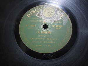 **PATHE putty length oscillation record LA BOHEME / CAVALLERIA RUSTICANA TITO SCHIPA secondhand goods **[5750]