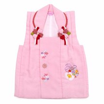 ☆着物タウン☆ 七五三 3歳 三歳 被布コート 単品 女の子 ピンク 日本製 毬 桜 花柄 刺繍 被布 販売 購入 hifu-00014_画像2