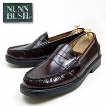 超美品　11M表記　29cm相当　NUNN BUSH　ナンブッシュ ペニーローファー　コインローファー　レザーシューズ　革靴　バーガンディ/U8611_画像1