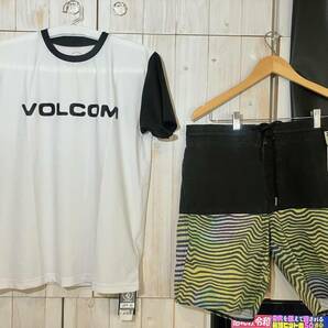 送料込 新品 VOLCOM ボルコム ラッシュガード サーフパンツ サイズM Brand Logo Surf Tee VIBES HALF STONEY 18 送料無料