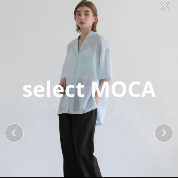 select MOCA シアーシャツ　シアーストライプメンズライクシャツ