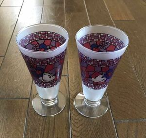 【未使用】Disney SEA ミニーちゃん ワイングラス ガラス コップ グラス 2客セット