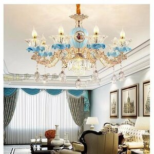  finest quality goods * living chandelier . manner crystal chandelier luxury atmosphere blue color restaurant .. light luxury home use gorgeous holiday house lighting equipment 6 light 