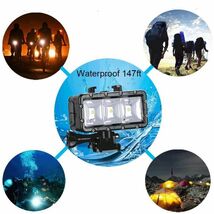 【送料無料】 GoPro対応 45m 防水 アクションカメラ LEDライト 電池2個パック_画像5