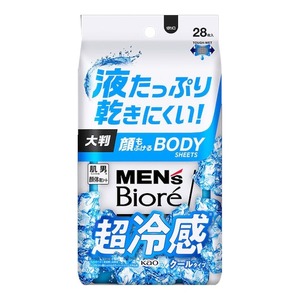 花王　メンズビオレ　顔もふけるボディシート　クールタイプ　28枚　複数可