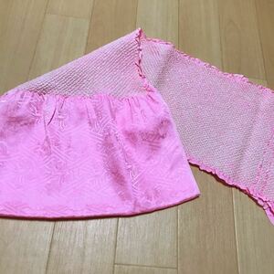レディース　和装小物　帯揚げ　絞り　女物　ピンク系　着物に　記名あり