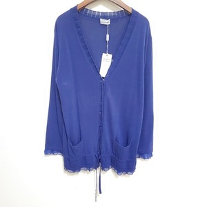 #anc Alberta Ferretti ALBERTAFERRETTI cardigan 42 blue long Italy made silk using lady's [765668]