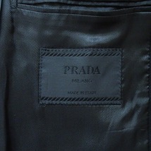 #anc プラダ PRADA シングルスーツ 50 黒 ステッチ ボタンフライ イタリア製 メンズ [777989]_画像7