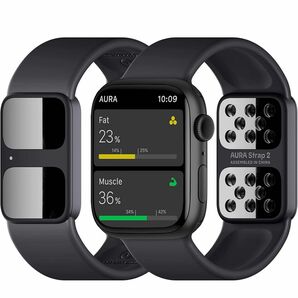 AURA Strap2 Apple Watch対応 体脂肪、BMI、減量用 アプリ付き体組成計 - 脂肪、筋肉、水位測定バンド