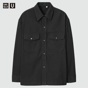 UNIQLO デニム　シャツ　ジャケット　ブラック　黒　無地　インスタ　完売品 ワークシャツ ビンテージ デニム MB コラボ