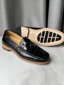  size possible selection wani leather crocodile original leather worker hand work men's shoes leather shoes Loafer genuine article guarantee leather shoes casual tassel Loafer 