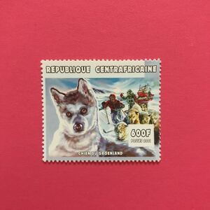 外国未使用切手★中央アフリカ共和国 2001年 グリーンランド・ドッグ