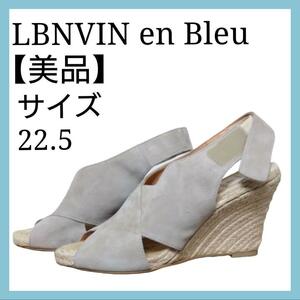 [ beautiful goods ] Lanvin on bru- sandals espadrille Wedge sole thickness bottom 22.5 gray 