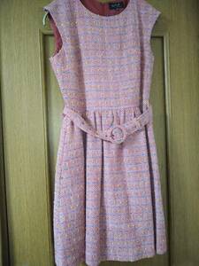  as good as new beautiful goods To b. by agns b. Agnes B One-piece dress rose pink tweed free shipping prompt decision price limited goods rare rare M size 