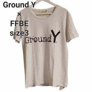GroundYxFINAL FANTASY BRAVE EXVIUS ロゴプリント Tシャツcollarホワイトsize3