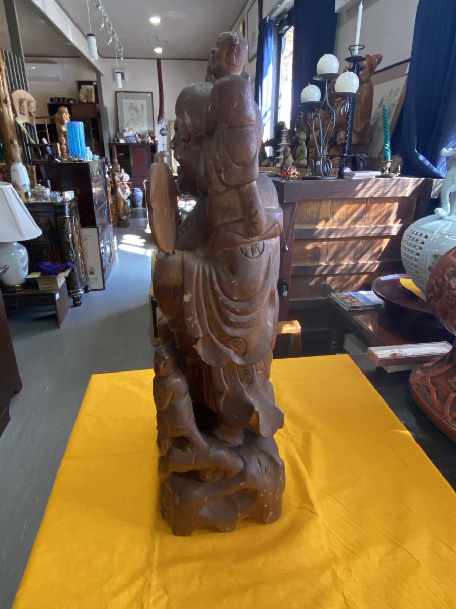 布袋様木彫り縁起物七福神持ち物取り外し可痛み有| JChere雅虎拍卖代购