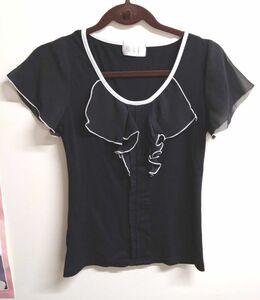 Fabulous　半袖Tシャツ　 黒　袖シフォン