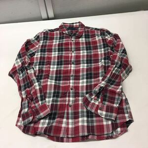  free shipping *RAGEBLUE Rageblue * long sleeve shirt check shirt * men's L size #50718sj153