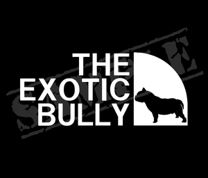 THE EXOTIC BULLY　「耳大きめ」（エキゾチック・ブリー）パロディステッカー 7.5cm×17cm　愛犬　ペット