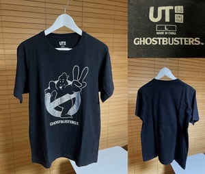 【激安1点のみ 国内正規品】UNIQLO ユニクロ UT GHOSTBUSTERS II ゴーストバスターズ 2 コットン100% 半袖 Tシャツ L ブラック USED