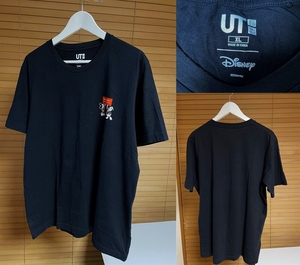 【激安1点のみ 国内正規品】UNIQLO ユニクロ UT Disney ディズニー STORY BOOKS ミッキー ドナルド コットン100% 半袖 Tシャツ XL ブラック