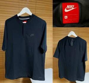 【激安1点のみ 国内正規品】NIKE ナイキ 半袖 ヘンリーネック MA-1 カラー ポロシャツ XL ブラック 846872-010 USED