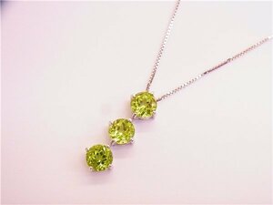 * K14 necklace * K14WG peridot 2.0g 40cmvenechi Anne chain 14 gold white gold * beautiful goods 