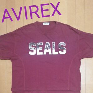 AVIREX Belle 半袖カットソー Fサイズ SEALS 半袖Tシャツ ゆったりトップス