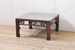 R-069049 peace made antique rare size purple .(si tongue ) material . writing. sculpture . wonderful small low table ( low table, center table, living table )