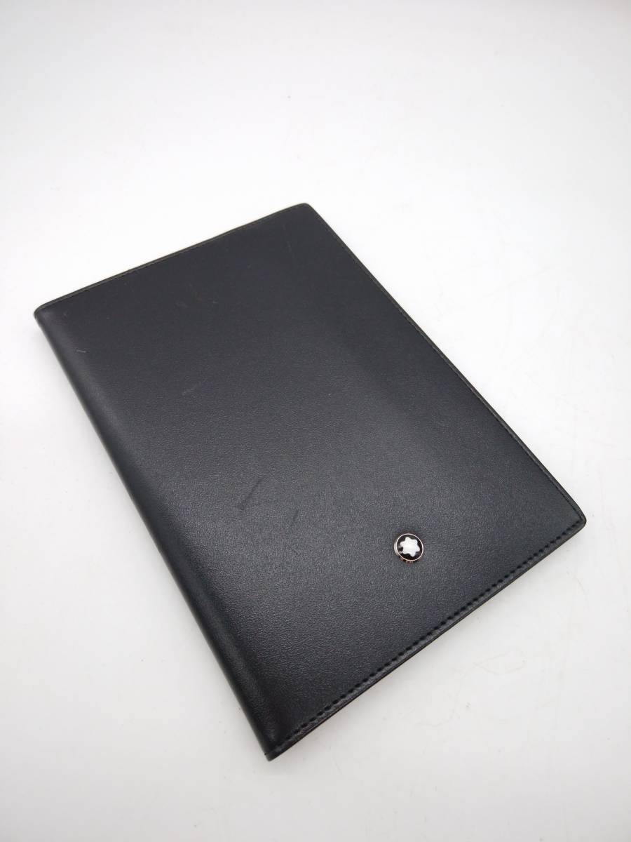 □MONTBLANC モンブラン 手帳カバー カーフレザー ブラック パスポート