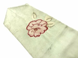 ys6647668; 宗sou 絞り椿模様刺繍名古屋帯【アンティーク】【着】