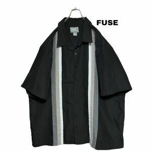 ★超BIGサイズ★ FUSE 半袖切替しオープンシャツ 2XLT 50'Sスタイル ロカビリーロックンロール古着 クリーニング プレス済み USED 0770