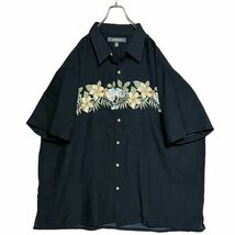 ★前後カクテルグラスプリント★croft&barrow 半袖シャツ XXL 50'Sスタイル ロカビリーロックンロール古着 クリーニング プレス済み 0786_画像1