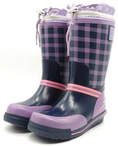 雨の日 歩きやすい ジュニア 女の子 レインブーツ 長靴 防雪 防寒 防滑 通学 ムーンスター スーパースター J68R ネイビー 22.0cm