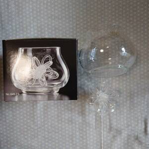 未使用品 花瓶 グラス ガラス 鉢 花器 直径約13cm
