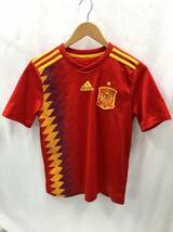 adidas キッズ スペイン代表 18 ホーム 半袖 Tシャツ ジュニア ユニフォーム L 160 レッド FIFAワールドカップ2018 アディダス 23070701_画像1