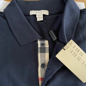 新品♪Burberry Brit DARK. NAVY Size Lバーバリー ブリット ダーク ネイビー 鹿の子ポロシャツ メンズL 半袖の画像3