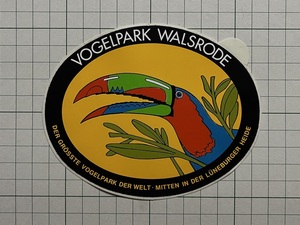  Germany old sticker :Vogelpark Walsrode wild bird zoo bird parakeet .. parrot tropical Vintage abroad +Je