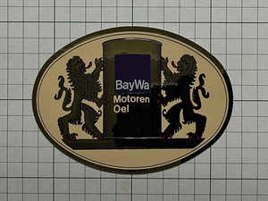 外国 古いステッカー：BayWa Motoren Oel エンジンオイル 自動車 ビンテージ 海外 +Je