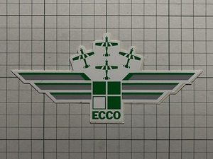 外国 古いステッカー：ECCO 航空 飛行機 ミリタリー ビンテージ 海外 +Fe