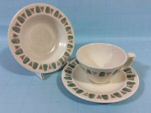 【超々希少/Mid-Chinaware/METLOX/Navajo②】メトロックス/ナバホ/カップ＆ソーサー+ベリーボウル/Ex+/ミッドセンチュリー/アトミック