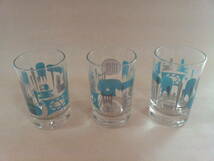 【Mid-Glassware/Federal/BLUE HEAVEN③】フェデラル/ブルーヘブン」/ウイスキーグラス/3個セット/Ex+/ミッドセンチュリー_画像1