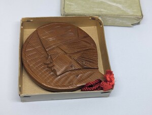 昭和レトロ 手鏡 鏡 アイヌ 木彫り 民芸品 北海道